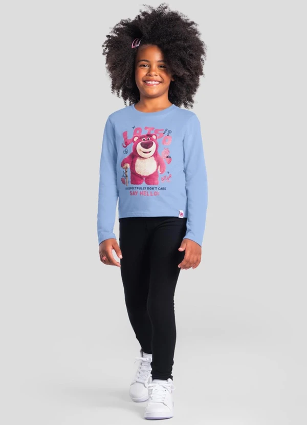 Brandili - Blusa Infantil Menina Lotso com Glitter Azul 2