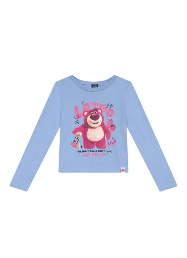 Brandili - Blusa Infantil Menina Lotso com Glitter Azul 3