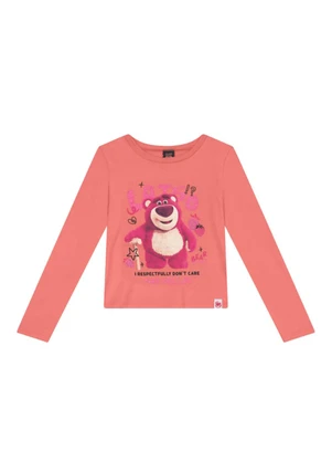 Brandili - Blusa Infantil Menina Lotso com Glitter Rosa - BRANDILI