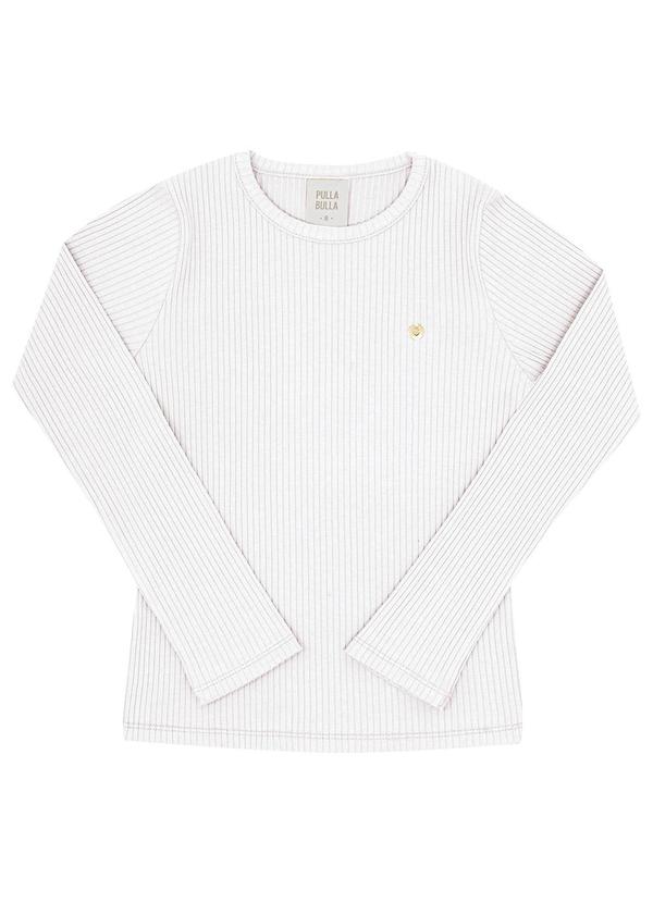 Pulla Bulla - Blusa Infantil Menina Malha Canelada Branco