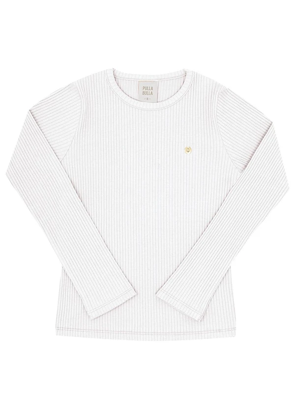 Pulla Bulla - Blusa Infantil Menina Malha Canelada Branco