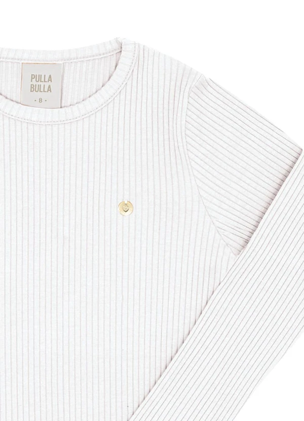 Pulla Bulla - Blusa Infantil Menina Malha Canelada Branco 2