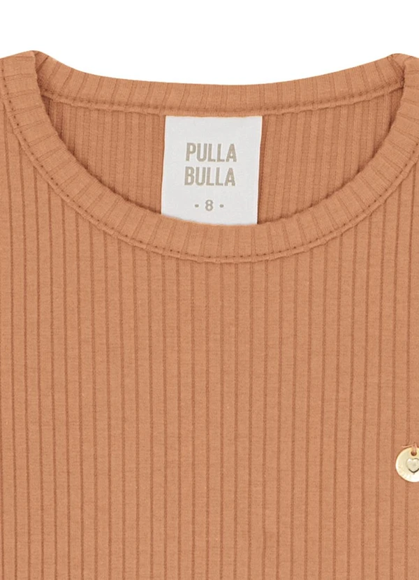 Pulla Bulla - Blusa Infantil Menina Malha Canelada Laranja 3