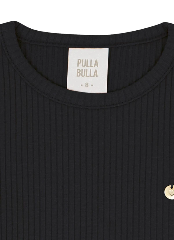 Pulla Bulla - Blusa Infantil Menina Malha Canelada Preto 3
