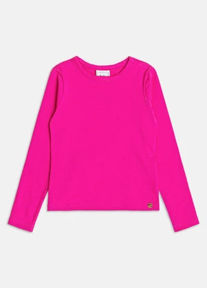 Bimbi - Blusa Infantil Menina Manga Longa Básica Rosa - BIMBI