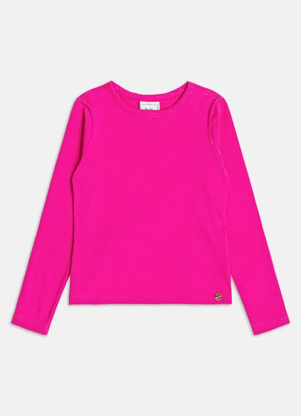 Bimbi - Blusa Infantil Menina Manga Longa Básica Rosa