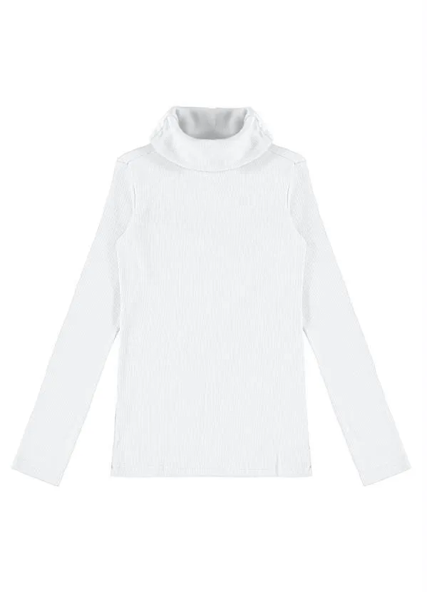 Malwee Kids - Blusa Infantil Menina Manga Longa Branco
