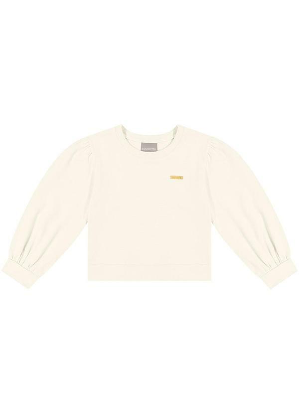Colorittá - Blusa Infantil Menina Manga Longa Bufante Bege