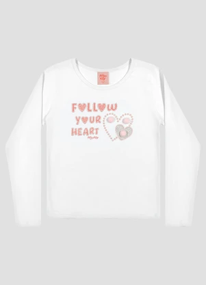 Kely Kety - Blusa Infantil Menina Manga Longa com Pompom Branco - KELY KETY