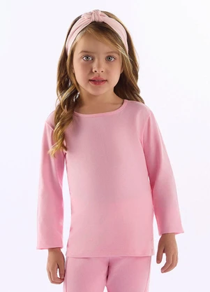Up Baby - Blusa Infantil Menina Manga Longa Rosa - UP BABY