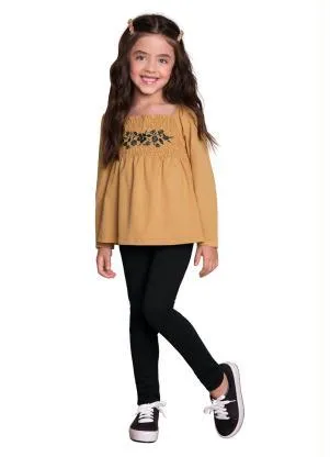 Milon - Blusa Infantil Menina Marrom - MILON