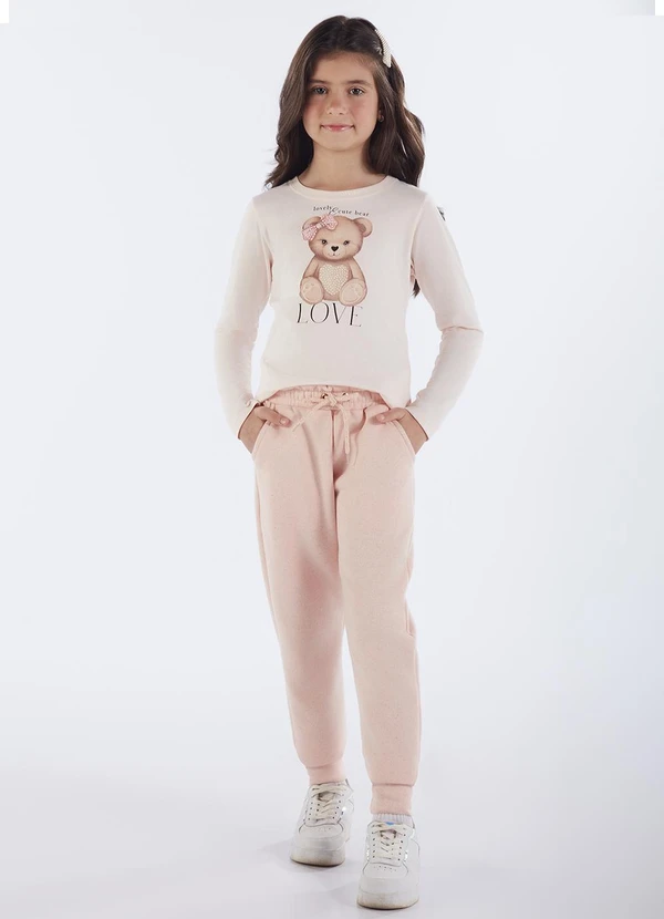 Pulla Bulla - Blusa Infantil Menina Meia Malha  Bege  2