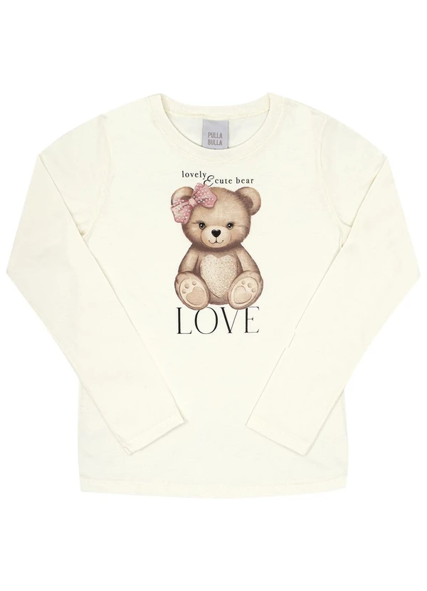 Pulla Bulla - Blusa Infantil Menina Meia Malha  Bege  3