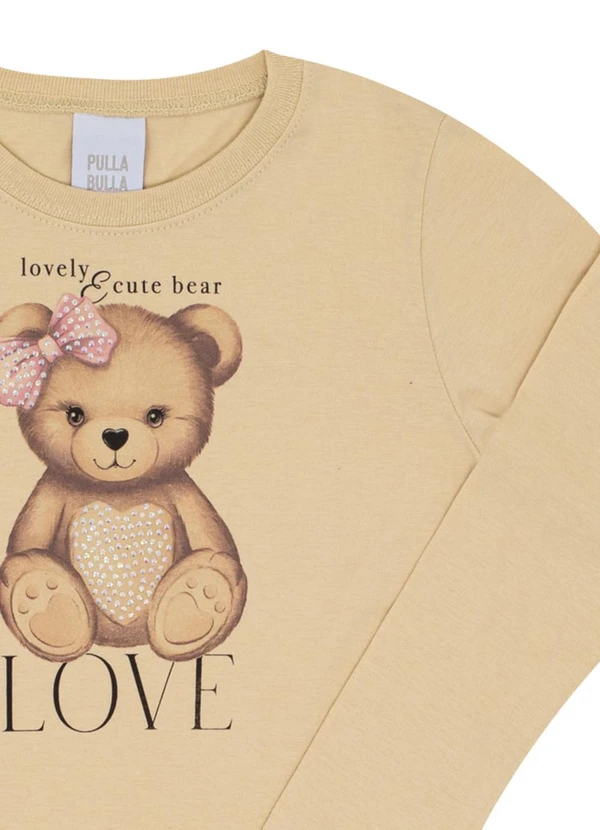 Pulla Bulla - Blusa Infantil Menina Meia Malha  Bege  2