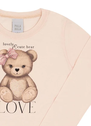 Pulla Bulla - Blusa Infantil Menina Meia Malha Rosa - PULLA BULLA