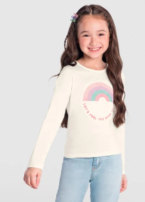 Brandili - Blusa Infantil Menina Natural - BRANDILI