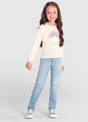 Brandili - Blusa Infantil Menina Natural - BRANDILI