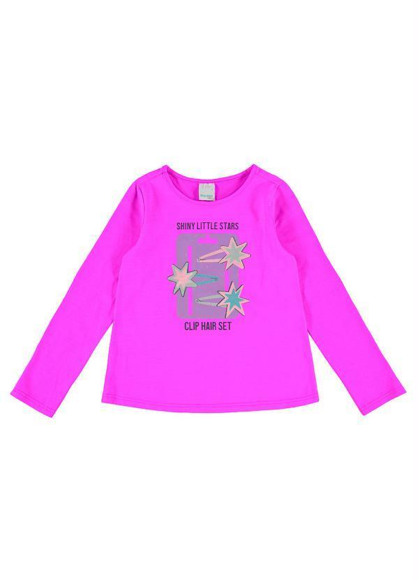 Malwee Kids - Blusa Infantil Menina Neon Manga Longa Rosa