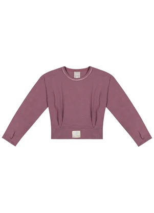 Colorittá - Blusa Infantil Menina Prega Roxo - COLORITTÁ