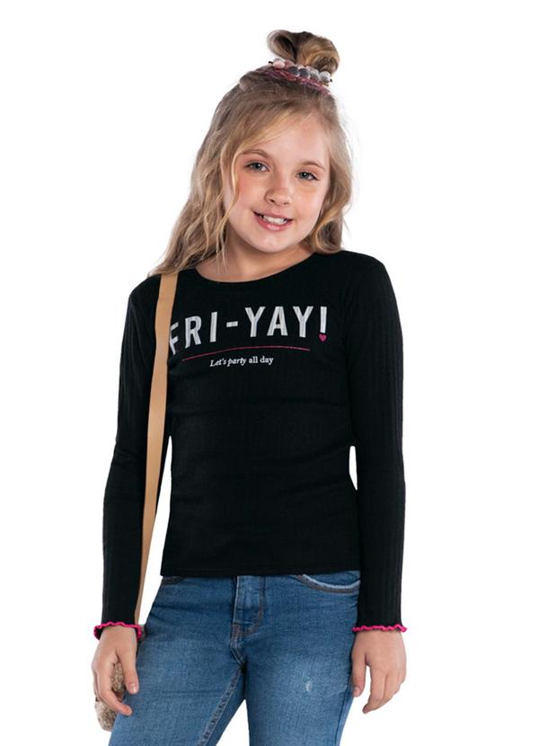 Kyly - Blusa Infantil Menina Preto