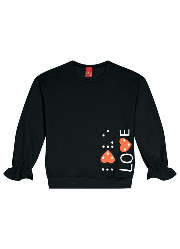 Kyly - Blusa Infantil Menina Preto