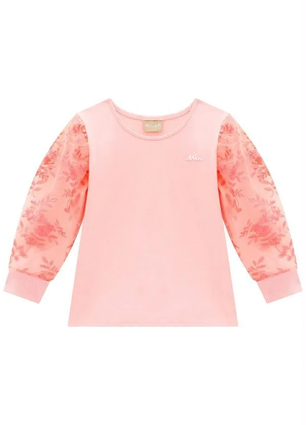 Milon - Blusa Infantil Menina Rosa