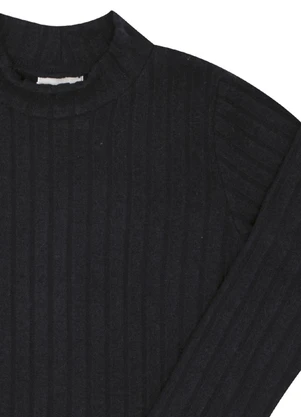 Pulla Bulla - Blusa Infantil Menina Tecido Canelado Preto - PULLA BULLA