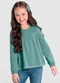 Brandili - Blusa Infantil Menina Texturizada Azul - variação: Verde