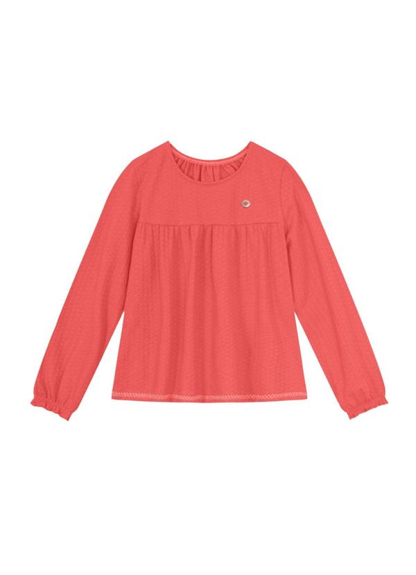 Brandili - Blusa Infantil Menina Texturizada Vermelho