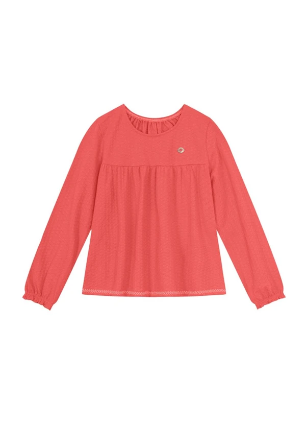 Brandili - Blusa Infantil Menina Texturizada Vermelho