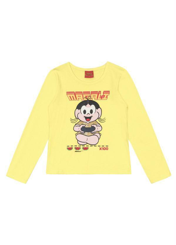 Brandili - Blusa Infantil Menina Turma da Mônica Amarelo