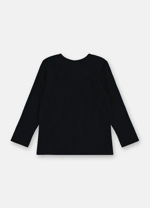 Up Baby - Blusa Infantil Ribana Canelada Preto - UP BABY