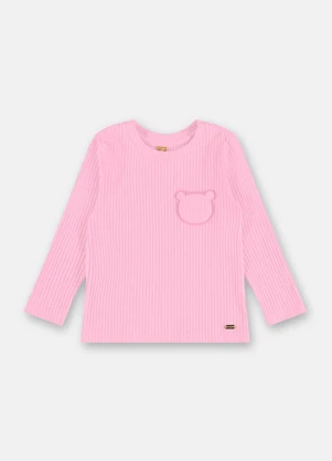 Up Baby - Blusa Infantil Ribana Canelada Rosa - UP BABY