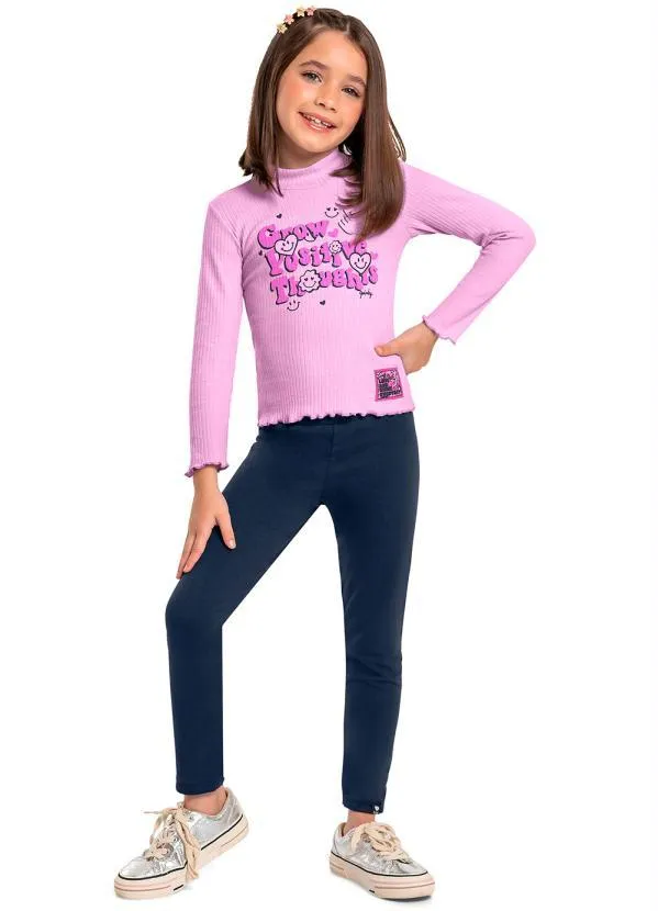 Quimby - Blusa Infantil Ribana Canelada Roxo 2