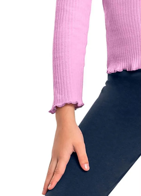 Quimby - Blusa Infantil Ribana Canelada Roxo 5