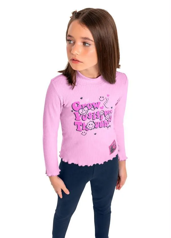 Quimby - Blusa Infantil Ribana Canelada Roxo 6