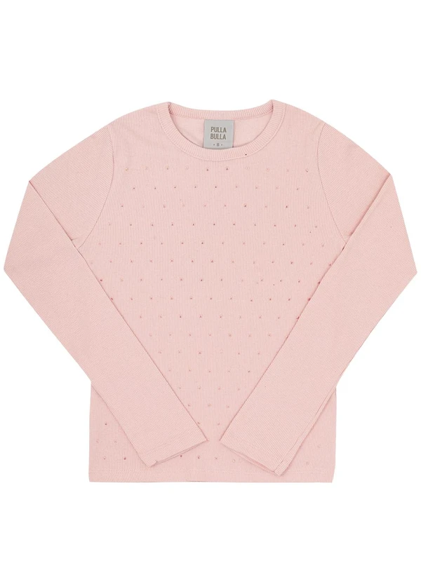 Pulla Bulla - Blusa Infantil Ribana com Elastano Leve Bege