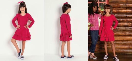 Blusa Infantil Rosa Pink com Babados