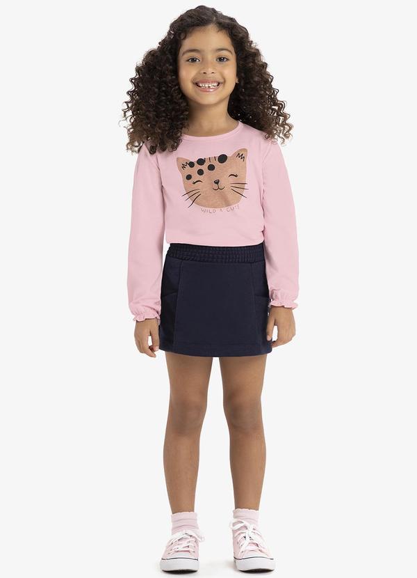 Rovi Kids - Blusa Infantinho Gatinho Manga Longa Rosa 3