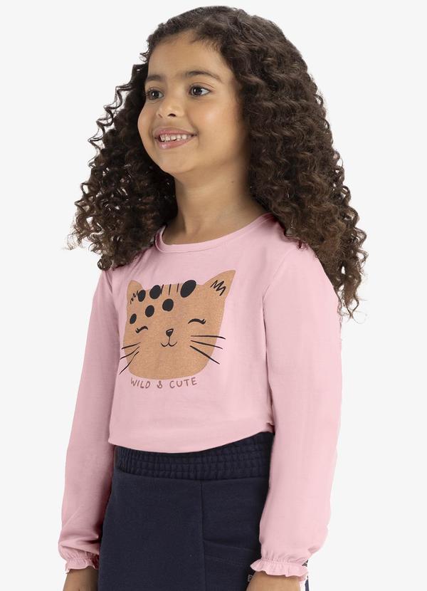 Rovi Kids - Blusa Infantinho Gatinho Manga Longa Rosa 4