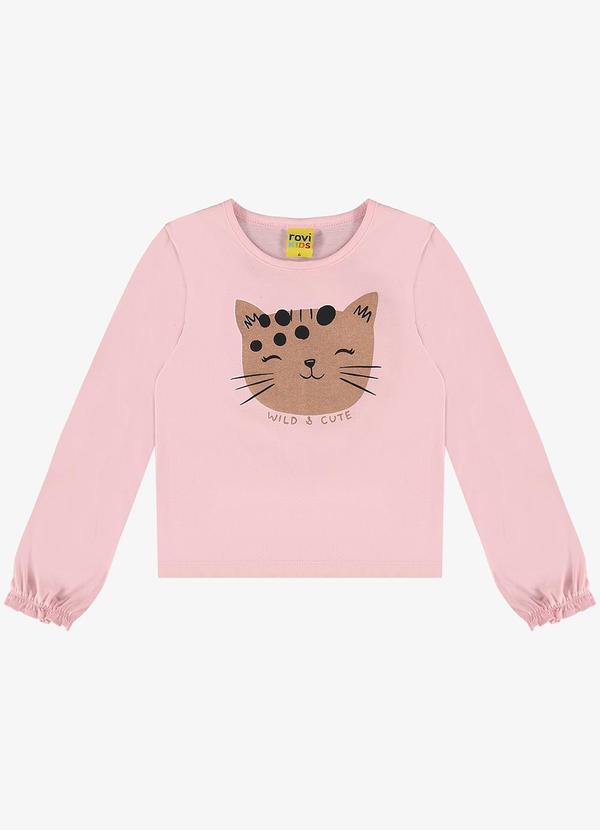 Rovi Kids - Blusa Infantinho Gatinho Manga Longa Rosa 5