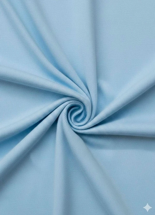 Rosa Azul - Blusa Infatil Gola Alta em Ribana Azul 4