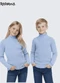 Rosa Azul - Blusa Infantil Gola Alta em Ribana Azul - variação: Azul