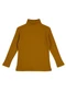 Rosa Azul - Blusa Infantil Gola Alta em Ribana Azul - variação: Caramelo