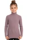 Rosa Azul - Blusa Infantil Gola Alta em Ribana Azul - variação: Lilás