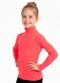 Rosa Azul - Blusa Infantil Gola Alta em Ribana Azul - variação: Rosa Neon