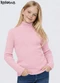 Rosa Azul - Blusa Infantil Gola Alta em Ribana Azul - variação: Rosa