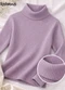 Rosa Azul - Blusa Infantil Gola Alta em Ribana Azul - variação: Roxo