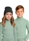 Rosa Azul - Blusa Infantil Gola Alta em Ribana Azul - variação: Verde Claro