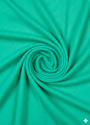 Rosa Azul - Blusa Infantil Gola Alta em Ribana Verde - ROSA AZUL